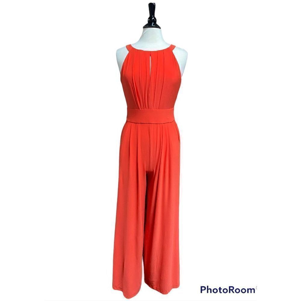 Versona Coral Sleeveless Crop Wide-Leg Jumpsuit Size 6 NWT